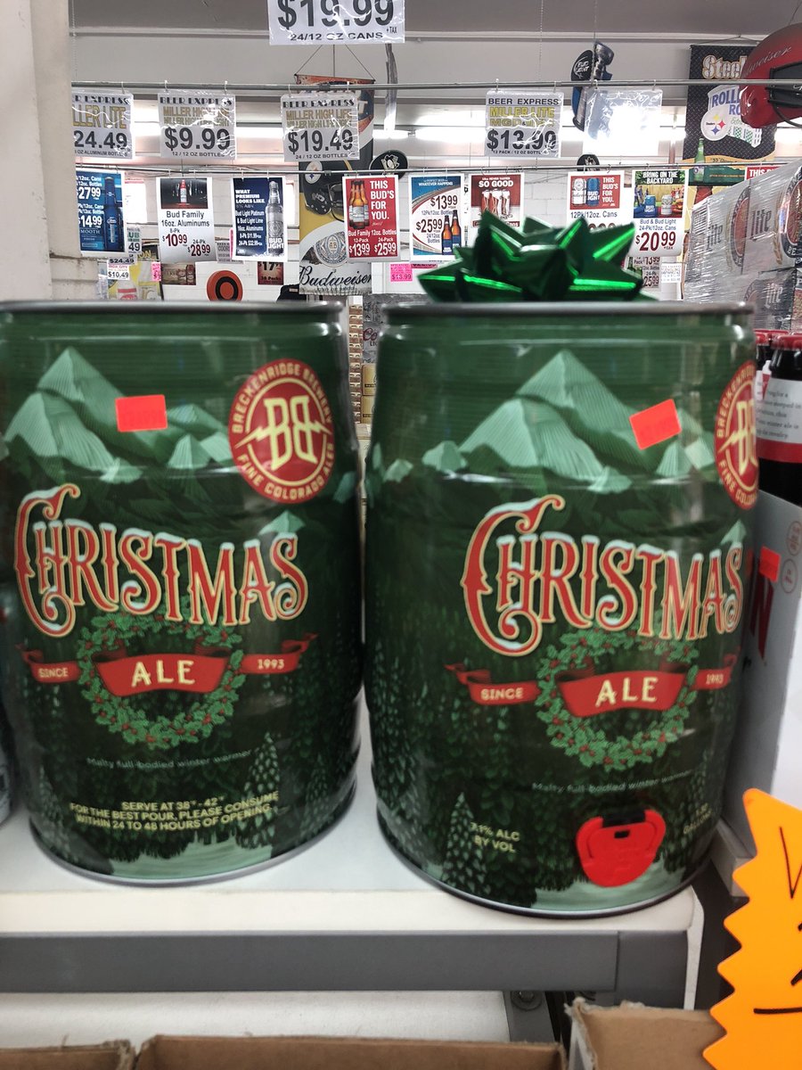 BeerExpressPGH's tweet photo. Makes A Great Gift…
@BreckBrew
Christmas Ale in 1.32 Gallon mini kegs.
Makes a great conversation piece when showing up to Christmas dinner.
#BEgift https://t.co/0bjjLZwhoD