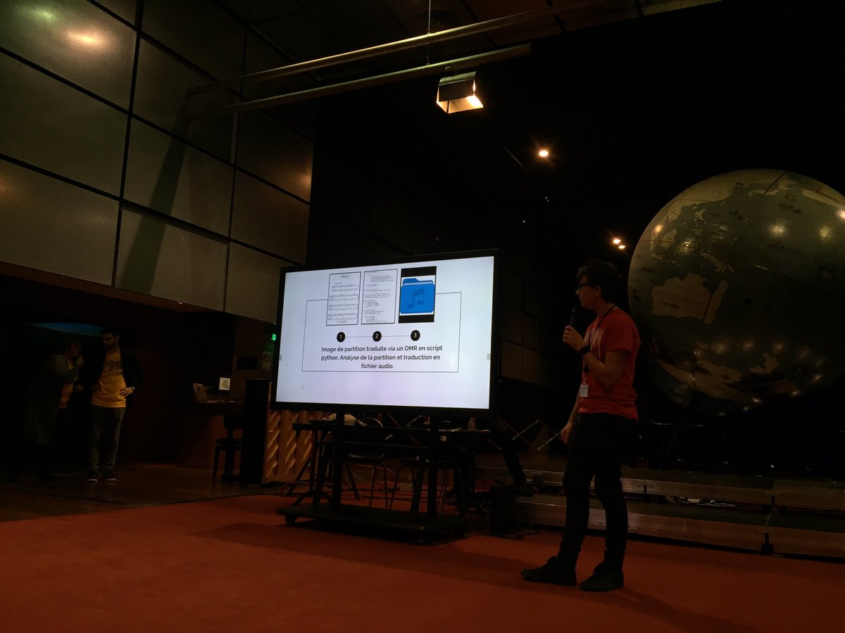 laBnF's tweet photo. #hackathonBnF l'idée de la "boite à musique" 🎼 : traduire une image de partition et la transformer en fichier audio via une interface intuitive https://t.co/CE7j1A80ab