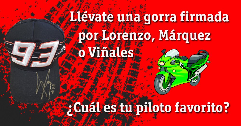 Deportes_rne's tweet photo. Tiempo para los oyentes en @TABLERO_RNE 📲💻

¡Os recordamos que tenemos sorteo! 3 gorras firmadas por Marc Márquez, Jorge Lorenzo y Maverick Viñales 🧢🏍️

Síguenos + RT + contesta a la pregunta:

¿Quién es tu piloto favorito y por qué? https://t.co/OZJkrTtwPN