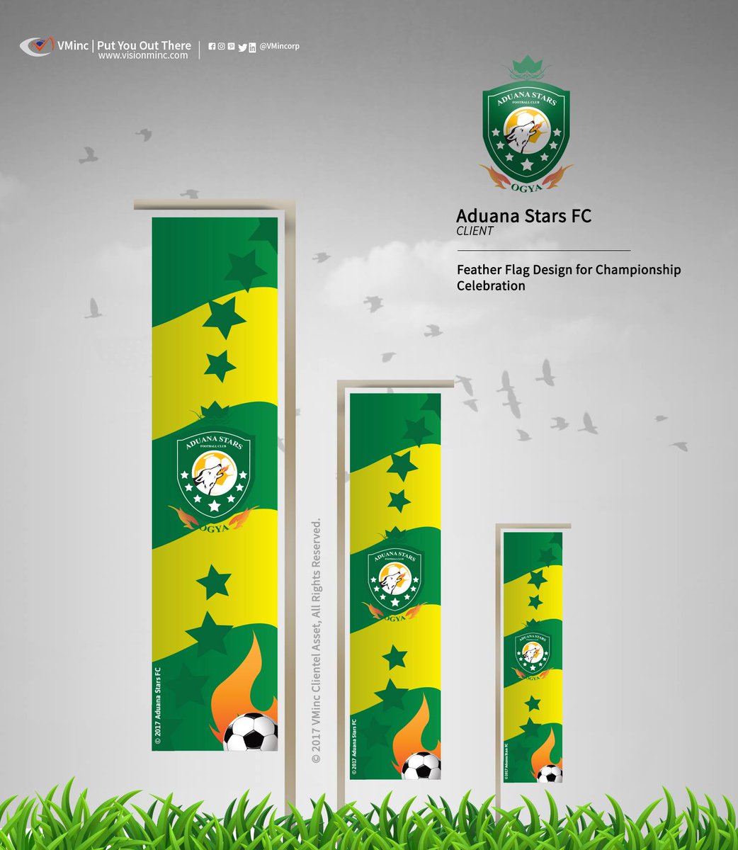 akyherb's tweet photo. @AduanaStarsFc got a nicely designed Flag Mock-up Look from @VMincorp design team. Great branding to light up the stadium. || Contact VMinc Lets ~Put You Out There~ #VMinc #Branding #Sport #Football #Soccer #SocialMedia #BCsyi https://t.co/3NQt8sgIsK