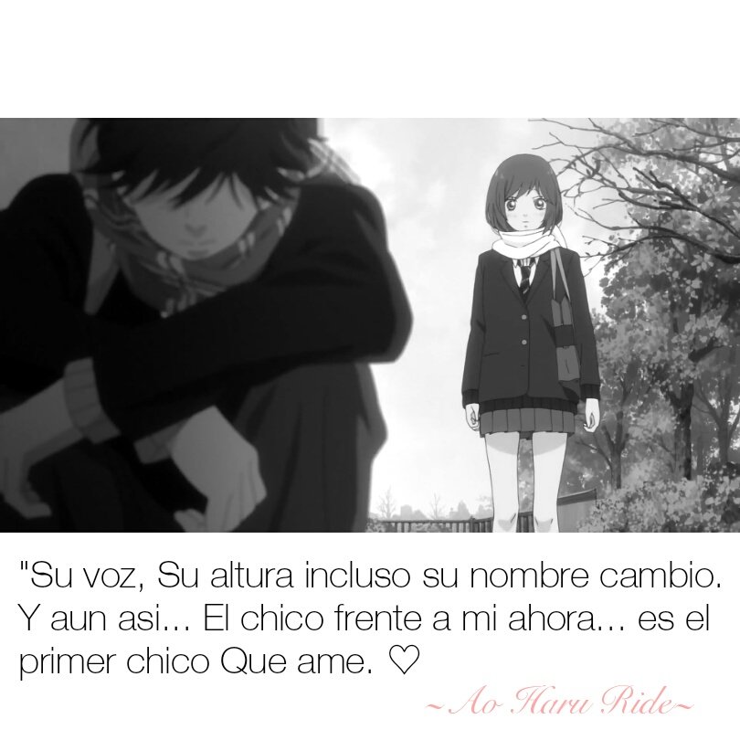 _onlykdramas's tweet photo. "Su voz, su altura incluso su nombre cambio. Y aun asi... El chico frente a mi ahora. Es el primer chico Que ame. ♡
#Frases #AoHaruRide ❤ https://t.co/Bw65G9VTMV