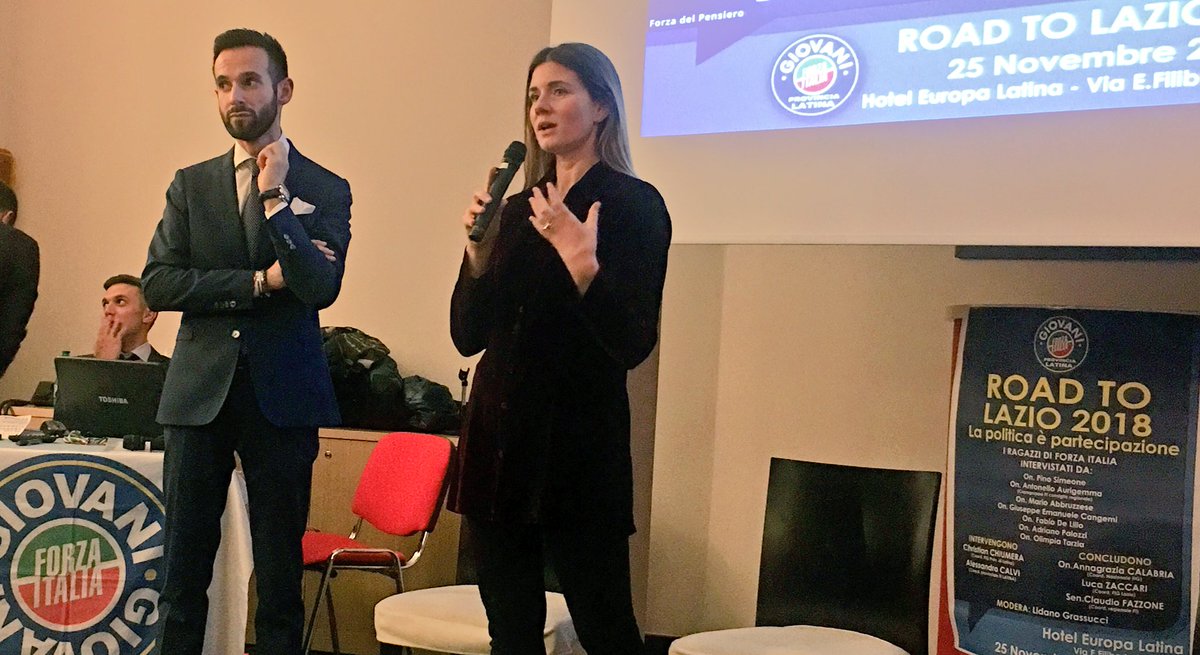 fi_giovani's tweet photo. Ora a #Latina X la #IIITappa di #RoadToLazio2018 interviene la nostra #CoordinatriceNazionale @AngieCalabria ! #PoliticaEPartecipazione @forza_italia @Antonio_Tajani @GruppoFICamera @Fi_Pdl_Senato https://t.co/Cwis7pbHaL