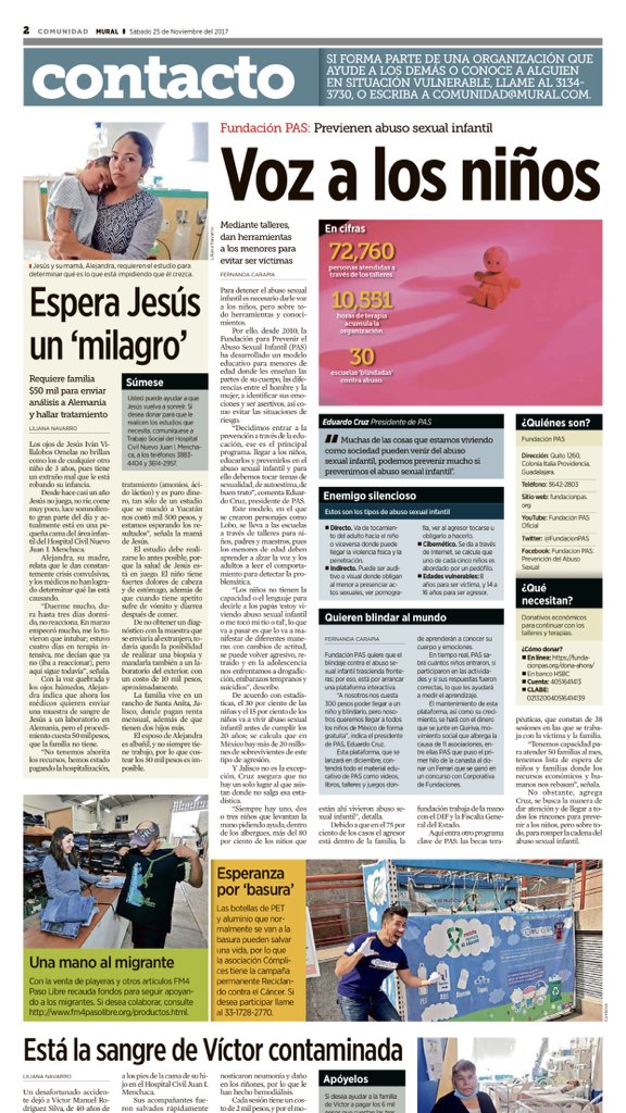 ComplicesAC's tweet photo. Agradecemos al @muralcom  por su publicación del día de hoy sobre @ReciclaVsCancer con nuestro amigo y cómplice @CostelOficial https://t.co/QChJ1JhFp8