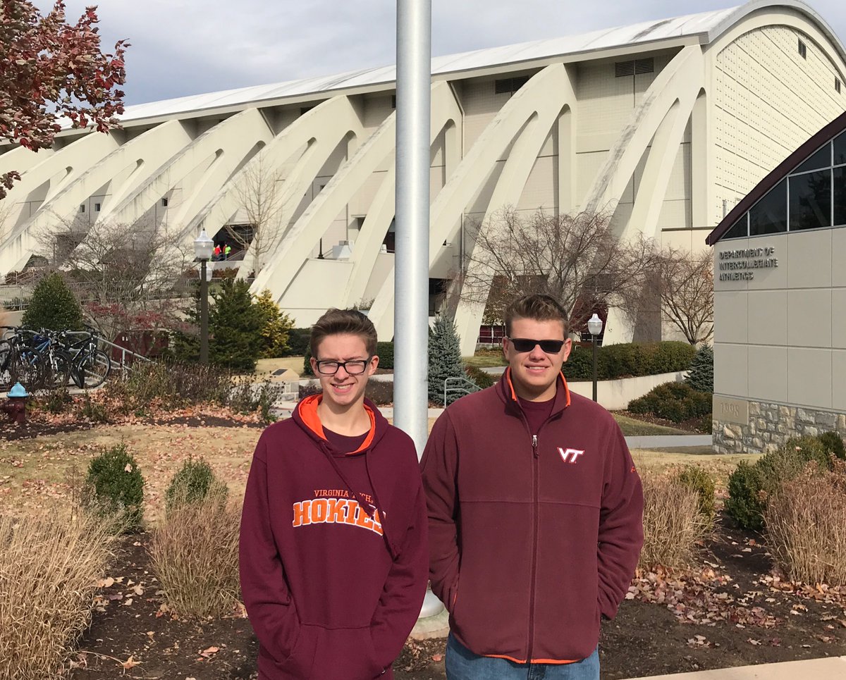 thegoofydad's tweet photo. First VT basketball game for our boys- #ThisIsHome https://t.co/Xndl1tr16w