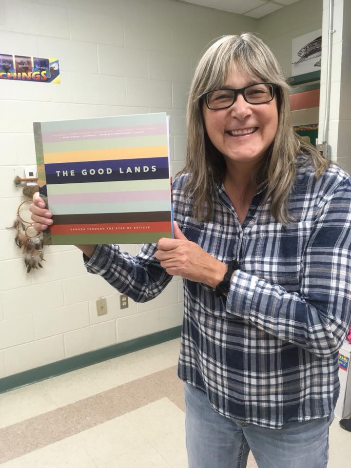 met_school's tweet photo. Francine was recently in Ottawa for the launch of a new book promoting Indigenous artists, which her work is featured in. Francine was kind enough to donate a copy to Metepenagiag School. Congratulations and thank you Francine! https://t.co/p9d947eL9l