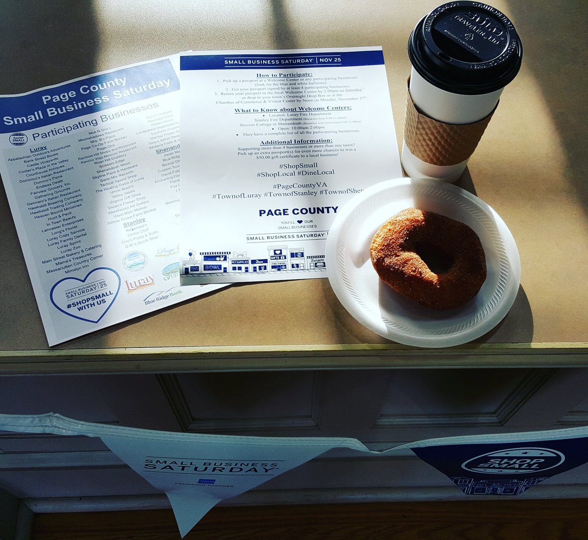 LurayPageCoC's tweet photo. Started our #SmallBusinessSaturday morning with fresh donuts from #FairviewGrocery and coffee from #GatheringGrounds! Gonna be a great day focused on our local shops and restaurants! Can't wait to get it started!!! https://t.co/Vll2QR9ABm
