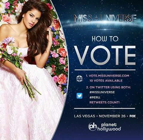 KarinZuka's tweet photo. #MissUniverse #Peru. Vamos compartan  compartan hoy termina votaciones https://t.co/rr8gg1xSml