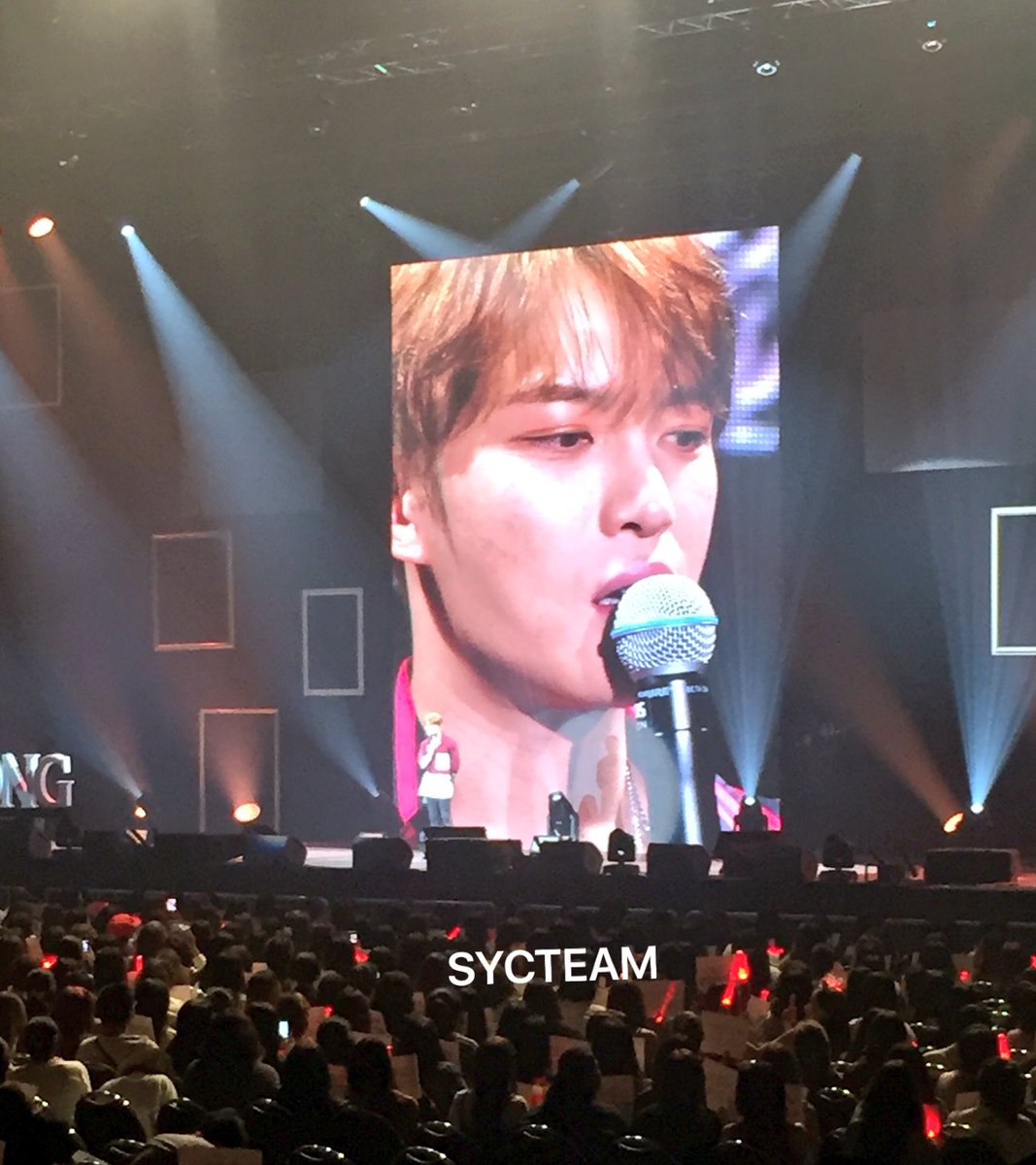 JJ looked overwhelmed after we showed him “Kim Jaejoong , Stay with me forever” #KJJFanmeetingInBKK2017