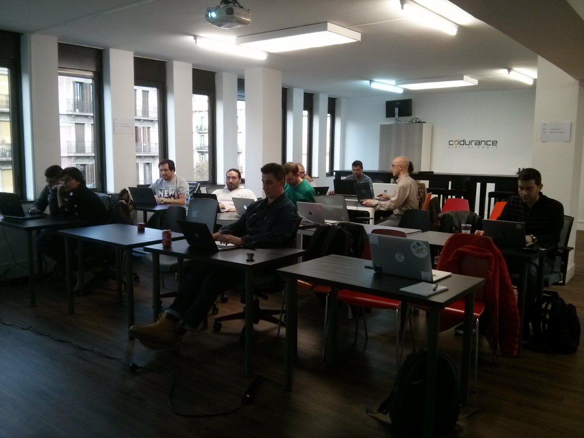 BarcelonaJUG's tweet photo. Ready to start our #Java9HackDayÑ at @codurance_ES Let’s rock with some Java9 code ;-) https://t.co/pDsF1uKgS7