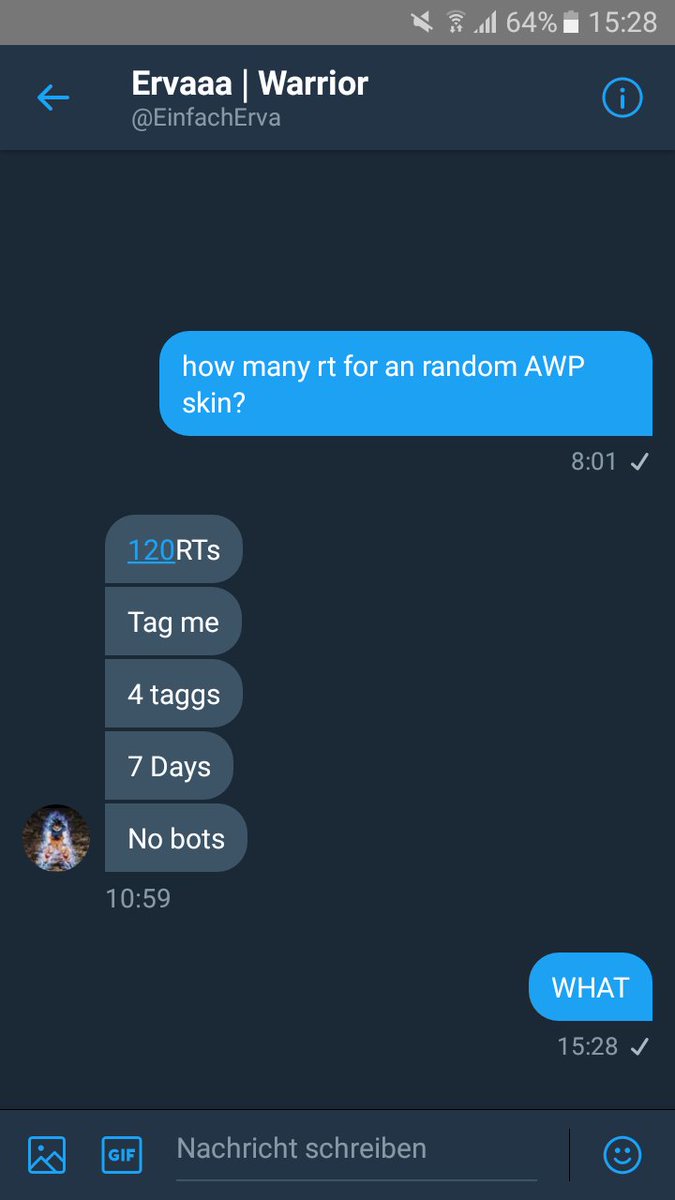 PaxedGAW's tweet image. Folgt mal @EinfachErva 

KOMMT SCHON 120 RT EZ KINDER.

Unter allen RT verlose ich meine ganazen GAW sachen ALLES!

RT? @DasFuchsiiii @NetlixGAW @BattleTreeGAW @UnEpicGAWs