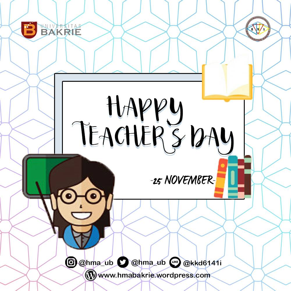 🔔Happy Teacher's Day🔔

Guru seperti lilin yang menghabiskan dirinya sendiri untuk mencerahkan kehidupan orang lain.

Jadikanlah guru-guru Anda sebagai orang terhormat. Sehingga guru-guru terbaik datang kepada Anda, dan ilmu-ilmu terbaik yang akan datang kepada Anda.
