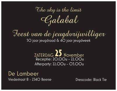 OnsJongIdee's tweet photo. Haal dat kostuum alvast uit de kast! Vanavond galabal "the sky is the limit". We vieren 50 Jaar #JeugdraadBeerseVlimmeren en 40 jaar #Jeugdweek. https://t.co/gFzolt8cvT