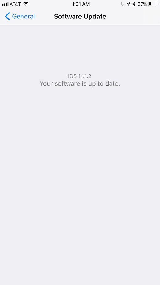 mgreco84's tweet photo. Upgraded/Updated my iPhone 6S Plus to iOS 11.1.2.#iPhone6SPlus #iPhone #iPhone6S #iPh #iPh6S #iPh6SPlus #iOS11 #iOS11th #iOS #iOS1112 #iOSDev #iOS111 https://t.co/R41DRGuX8w