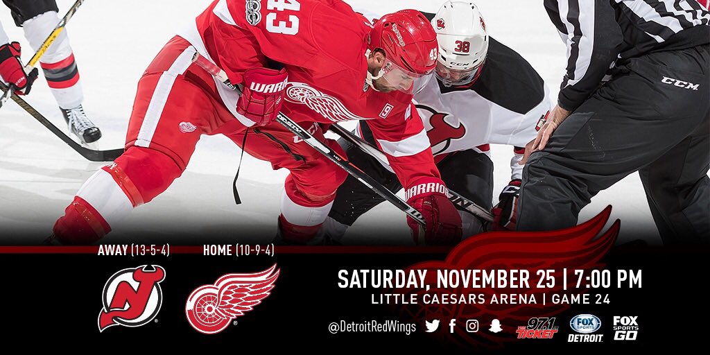 Quick turnaround as we’re back at @LCArena_Detroit tonight against the New Jersey Devils. #LGRW https://t.co/UwZ7ziWqyI