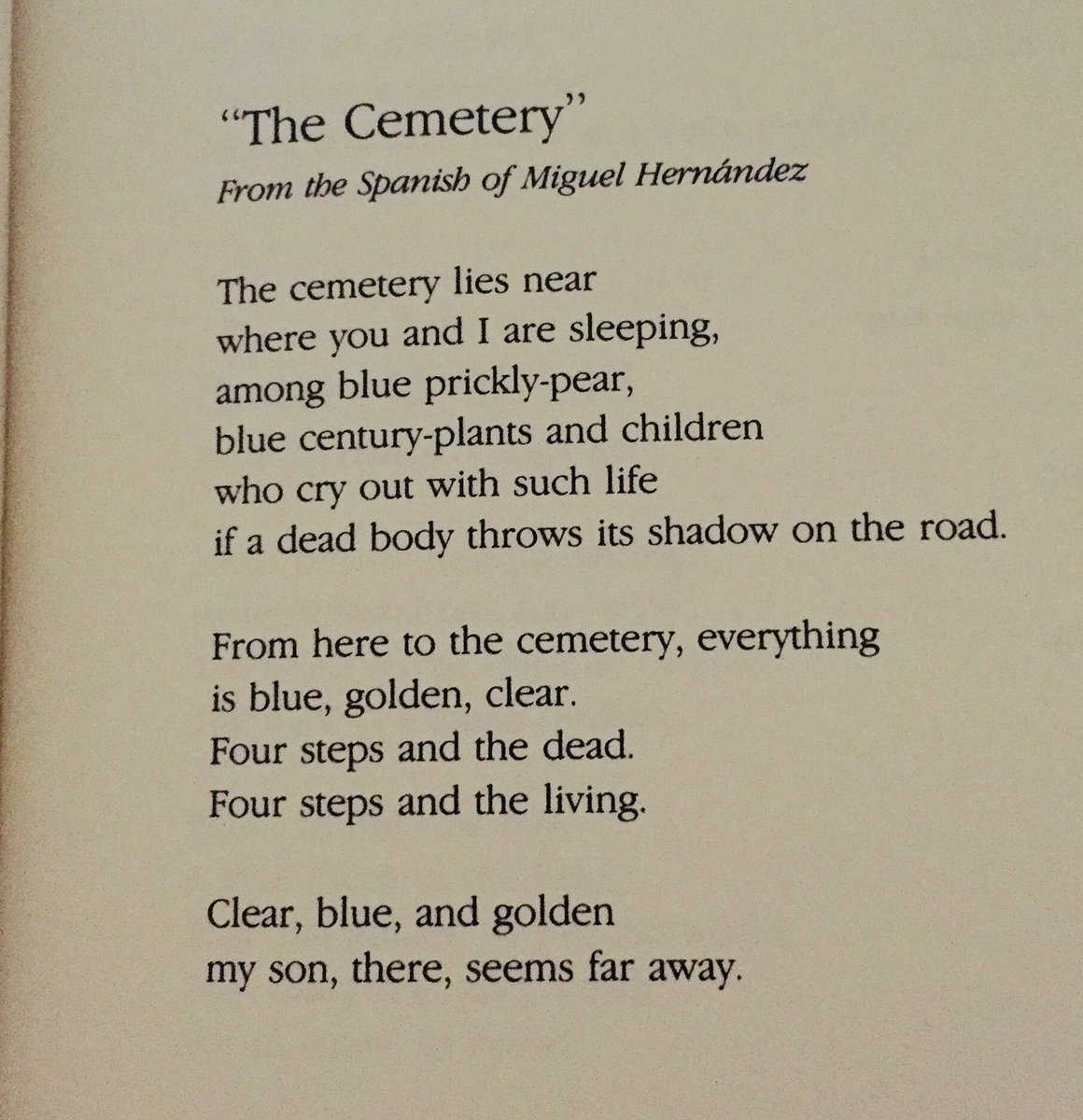 “The Cemetery”-Miguel Hernández, translated by James Wright. #NovPoetsInTranslation