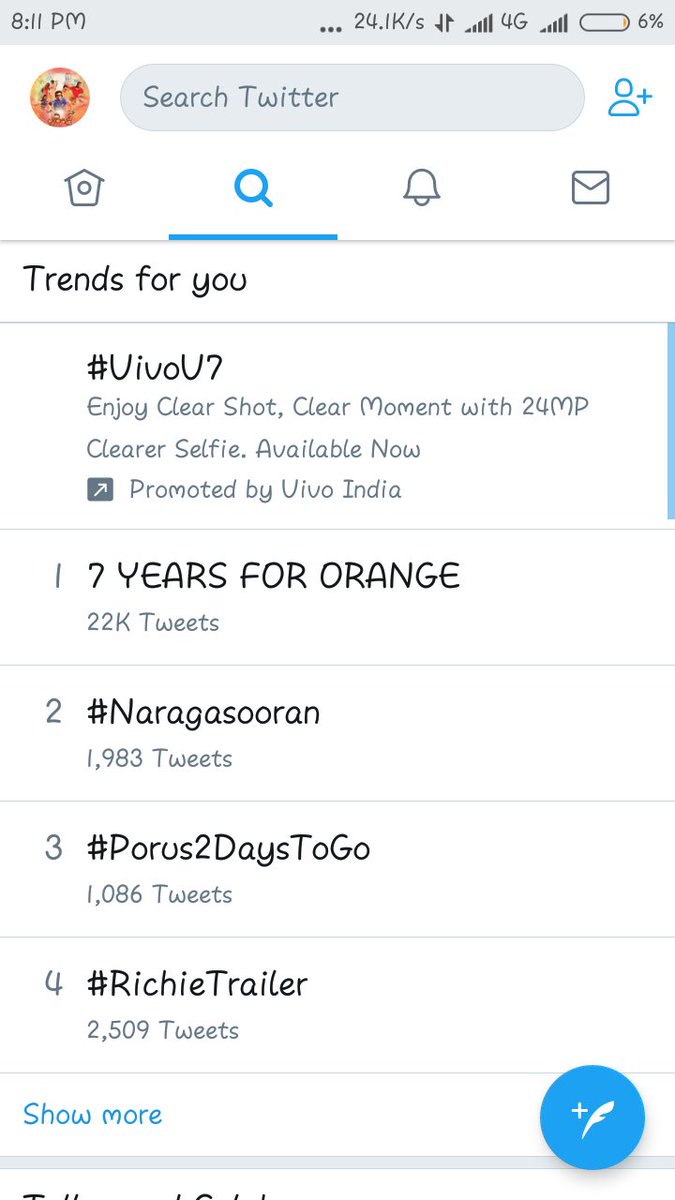 Royalruup's tweet photo. 22K Tweets 😎😎😎 kallu music kallu terachey lopu 500 tweets padthunaiii !!! #fansonfire 💪💪💪💪❤️❤️❤️❤️
7 YEARS FOR ORANGE https://t.co/v31E7JGPc1