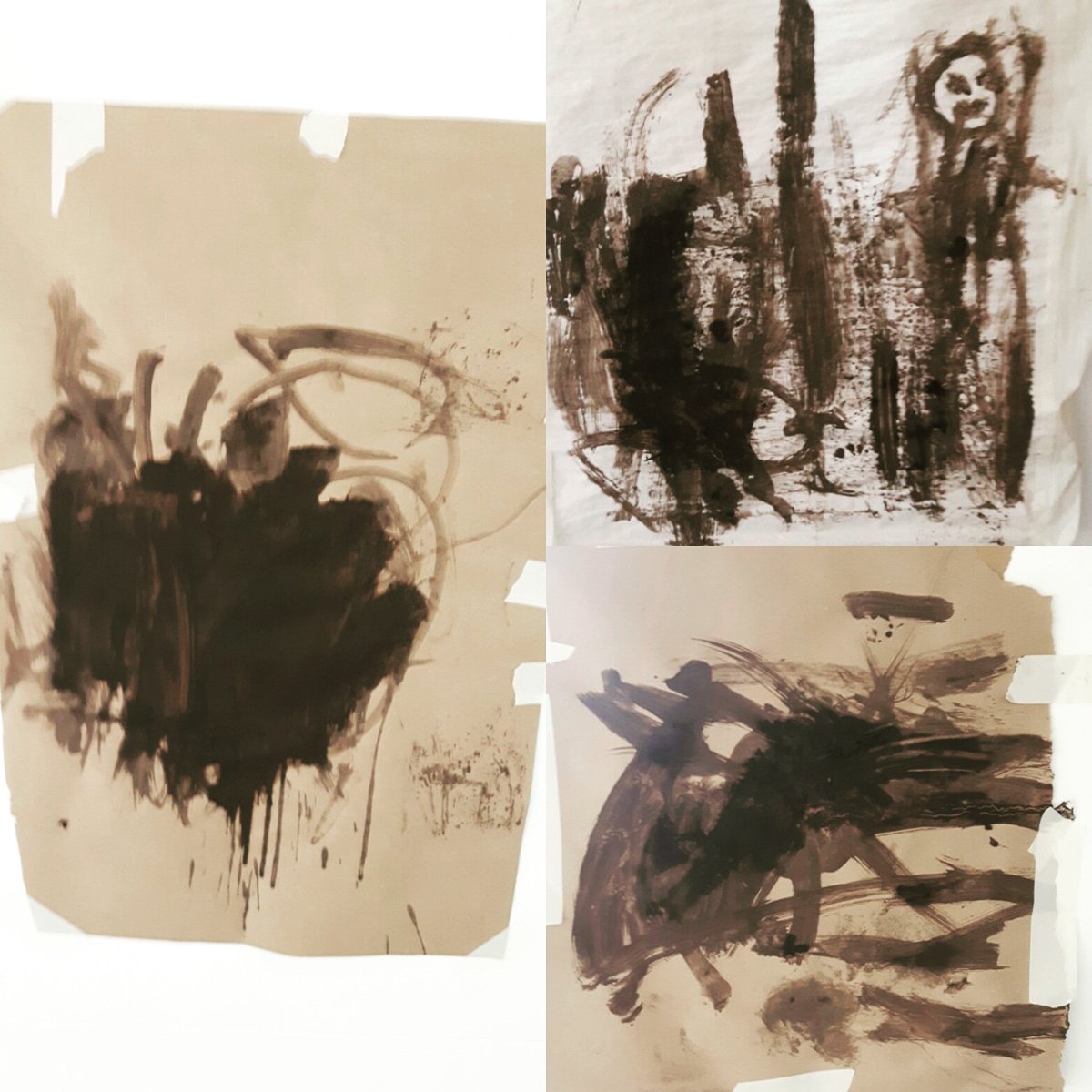lucyturnerwhit's tweet photo. Gorgeous #mudpictures created in the #mudstudio this morning @WhitworthArt #toddleroutdoorartclub #earlyyears #mud #mudplay https://t.co/U9mPSqICaG