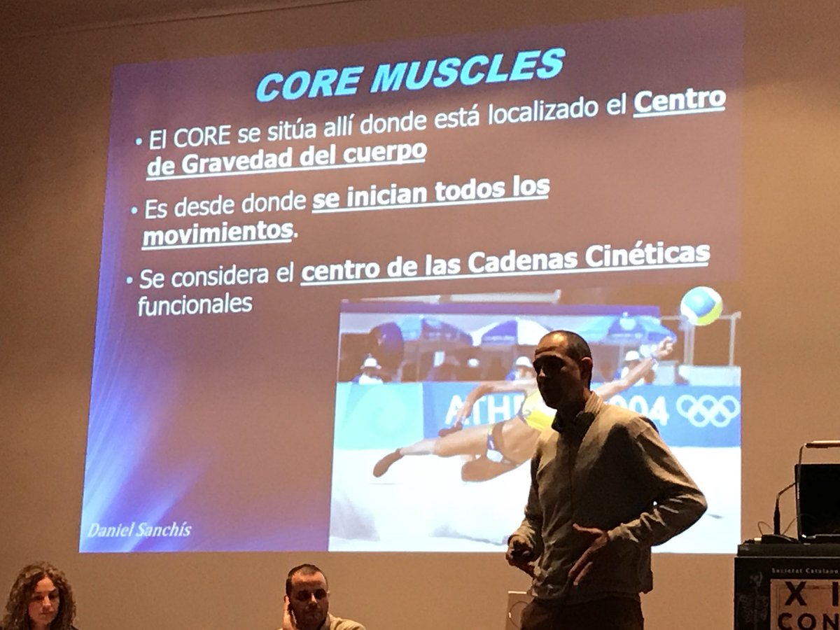 “En la musculatura del CORE es donde se inician todos los movimientos. Cuando elevamos el brazo, no se activa primero el supraespinoso, se activa el transverso del abdomen.” #danielsanchis <a href="/SCBF_SCientific/">SCBF S.Científica</a> #SCBFisio17