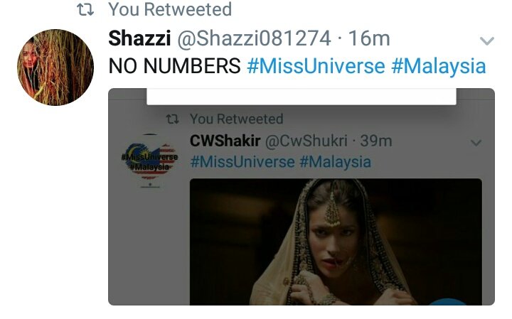 CwSharman's tweet photo. @MikeMicheal1990 @IdkIdclolbye NO NUMBERS... IN case not valid we wasting the  RT ... Love Queen @samanthakayty #MissUniverse #Malaysia https://t.co/2wtFYjywhS