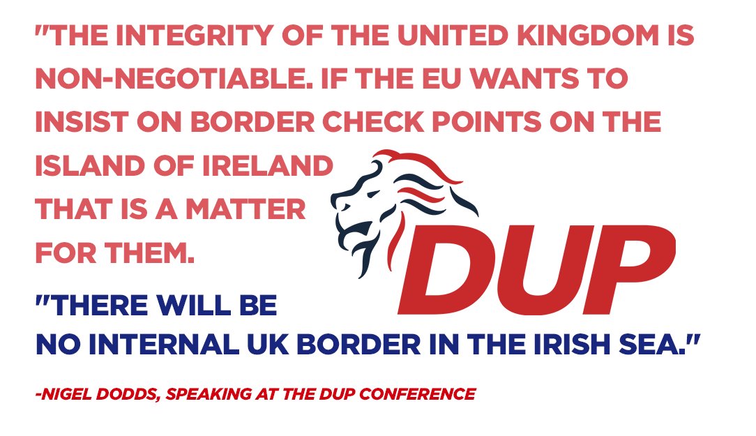 LeaveEUOfficial's tweet photo. Nigel Dodds and the DUP are single-handedly combating attempts to keep Northern Ireland in the EU's suffocating Customs Unions, which would establish a hard border within Brexit Britain. #DUP17 https://t.co/BRcep37V5X