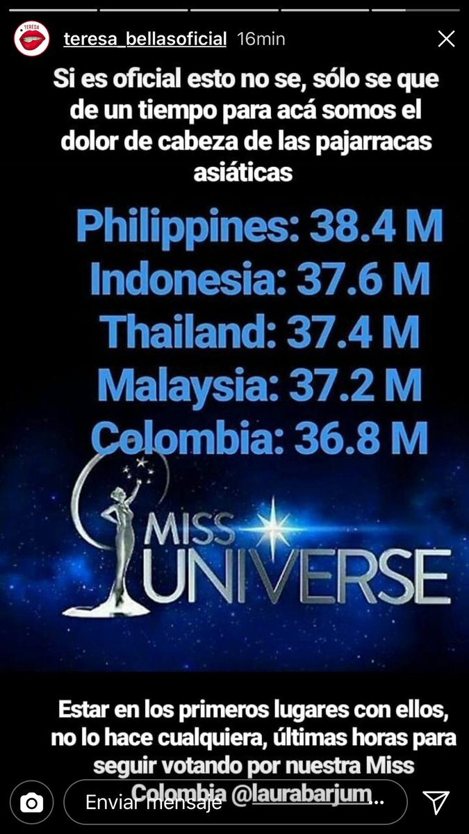 brandonmurcia2's tweet photo. Vamos colombia estamos serca no se rinda y escriban bien heheh #MissUniverse #Colombia https://t.co/e17eWw9T1j
