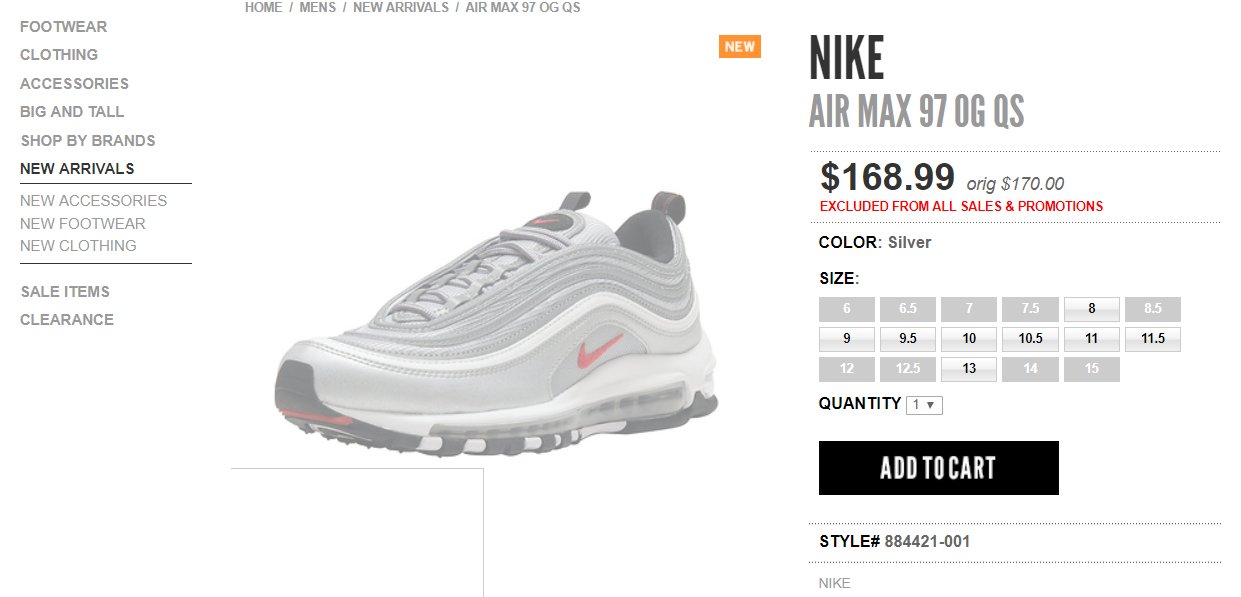 Air max sales 97 size chart