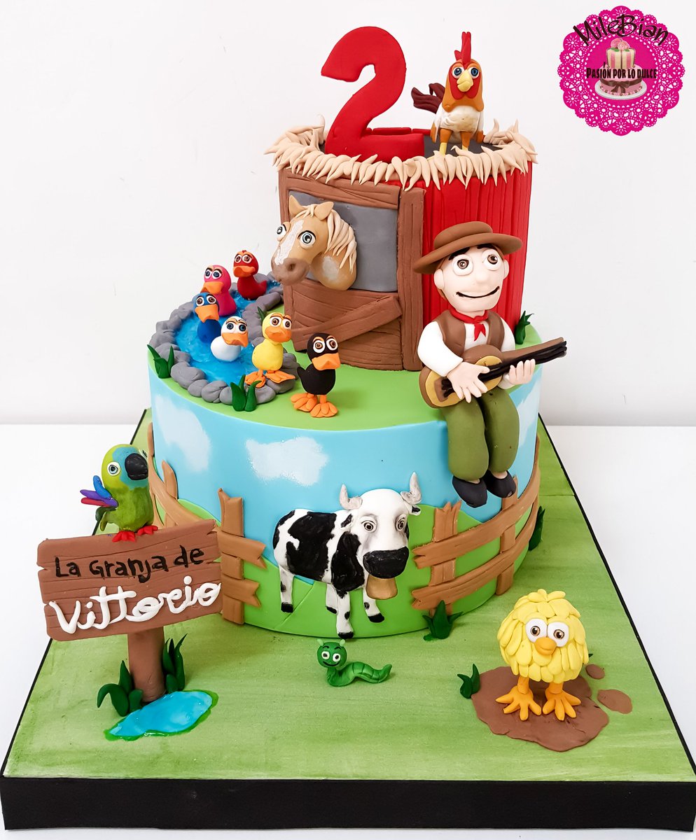 milebian's tweet photo. La granja de Zenon para Vittorio! Personajes 100% comestibles. #LaGranjaDeZenon #TortaTematica #MesaDulce #TortaDecorada #CakeArt https://t.co/X1lcW30hgx
