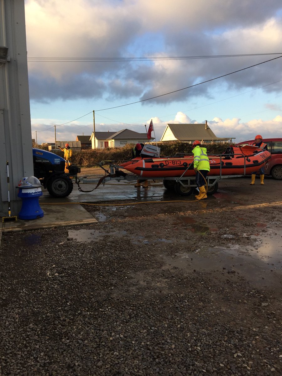 Our D Class Russel Pickering launched on service to assist Happisburgh &amp; Mundsley Coastguard rescue a dog which had fallen off the cliff. Please keep dogs on leads when going near cliffs.