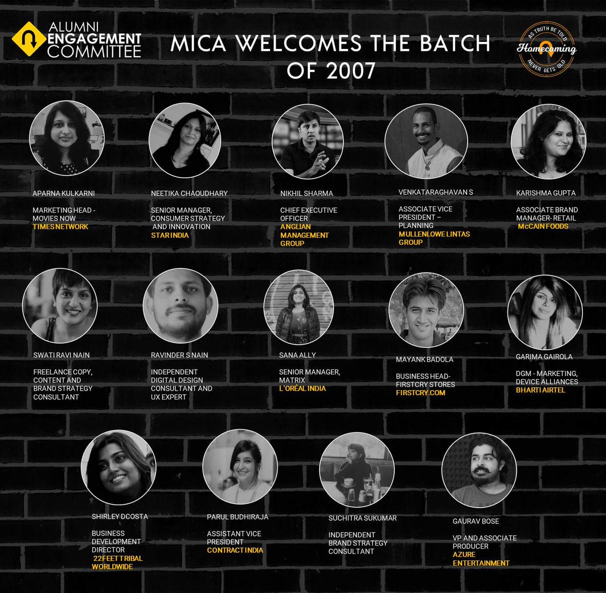 micaalumni's tweet photo. Introducing the Batch of 2007, here's a sneak peek into their life, a decade after graduating from MICA. #Homecomings1718 #BatchOf2007 https://t.co/C7GKRvNYHP