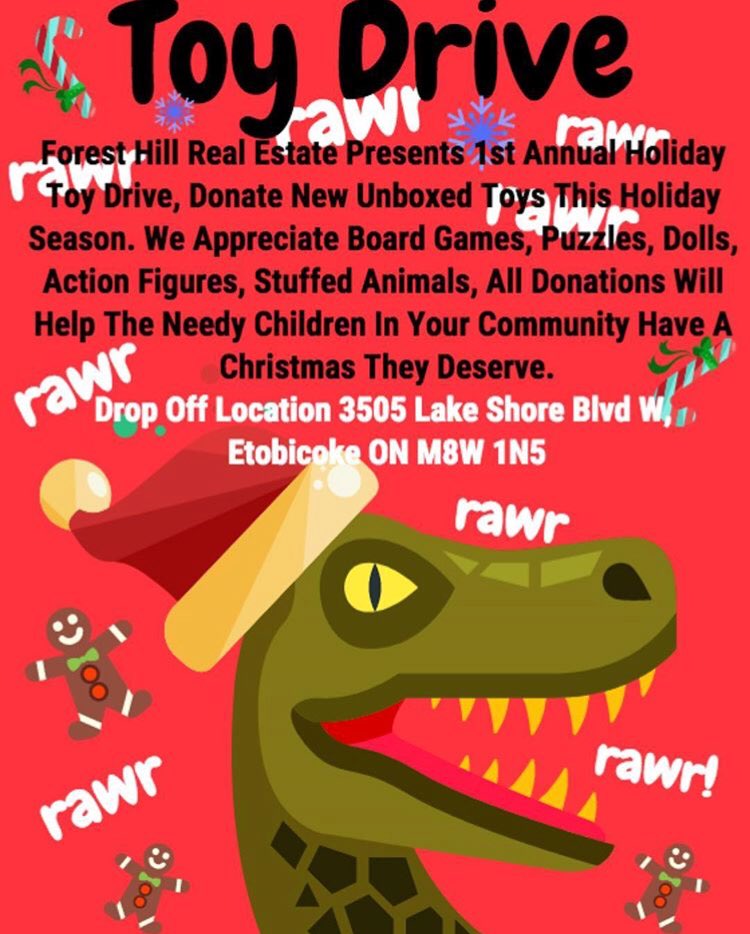 The lovely <a href="/FHEtobicoke/">ForestHillEtobicoke</a> staff are partnering with @WomensHabitat yet again, this time to launch their first annual Holiday Toy Drive! 
Bring a smile to a local child this holiday, drop off new, unwrapped gifts at 3505 Lake Shore Blvd W.

#LongBranchTO #Etobicoke