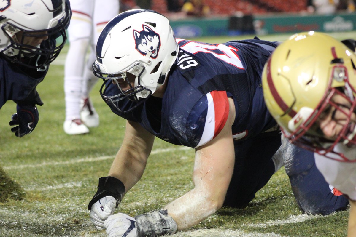 UConnSN's tweet photo. PLAYER TO WATCH: Redshirt freshman LB Ryan Gilmartin will make his first start with #UConnFootball today at Nippert Stadium #ThisIsUConnCountry https://t.co/dWfO61eoD6