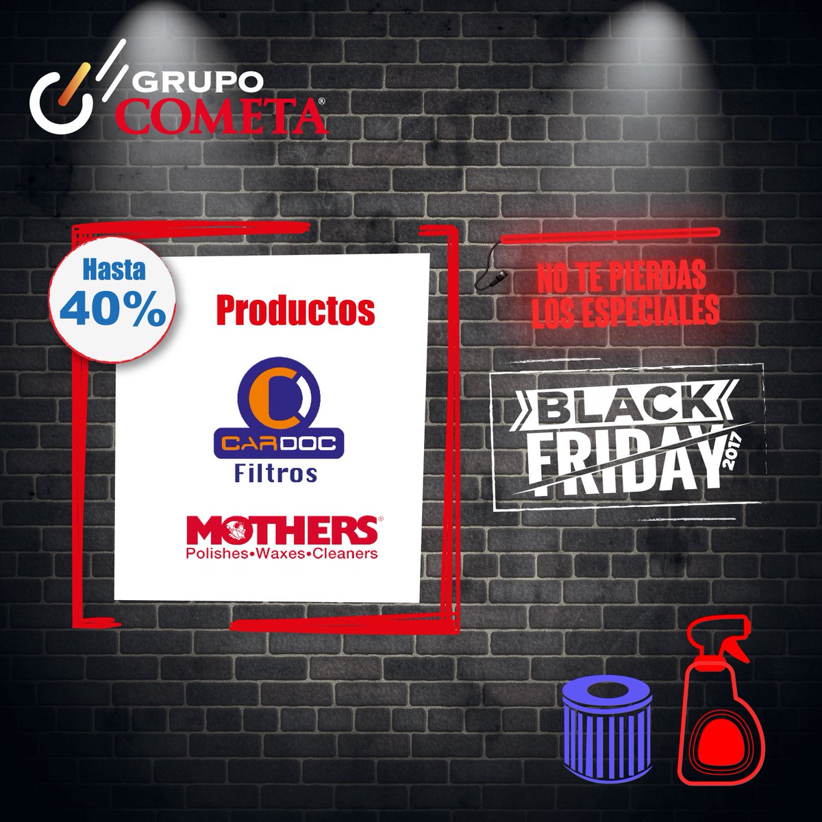 GrupoCometaRD's tweet photo. Extendemos nuestro #BlackFriday hasta el día de hoy sábado 25 de noviembre en todos nuestros Centros de Servicios con hasta 30% de descuento en gomas, 35% en cambio de aceite y 40% en productos #Mothers y #Cardoc. ¡Aprovéchalos! https://t.co/StdM7Qz9As