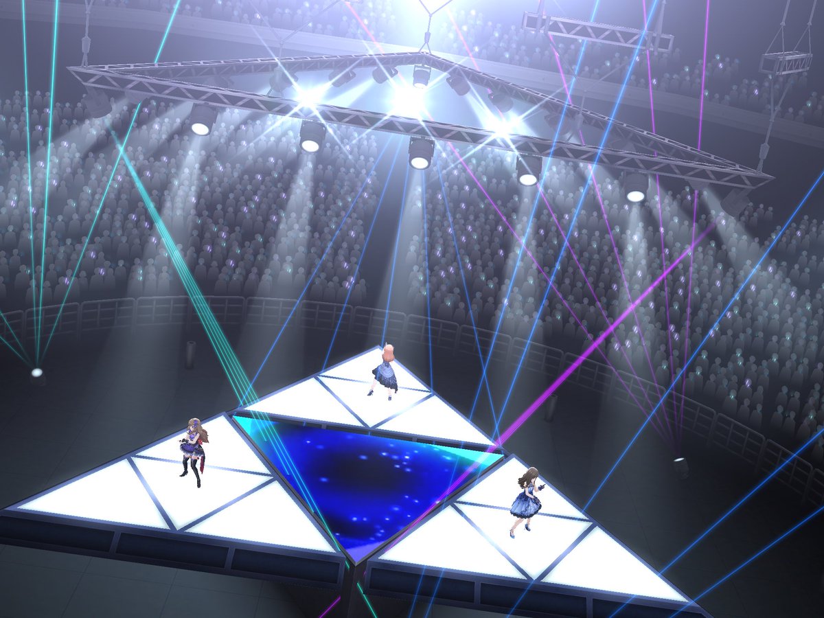 ねこでら Nekoぴょい 今日のトリニティフィールド 遠景のみで ﾟ ﾟ ﾉ ステージの光源とかめっちゃいいんだよね デレステ Trinity Field