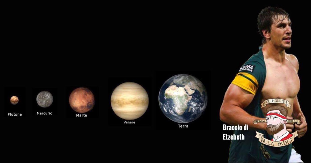 +++ULTIM’ORA: UNIVERSITÀ DI PADOVA SCOPRE NUOVO PIANETA DEL SISTEMA SOLARE+++  

Ah, no. È solo il braccio di Etzebeth.

#ITAvRSA <a href="/EbenEtzebeth/">Eben Etzebeth</a> <a href="/Springboks/">Springboks</a>