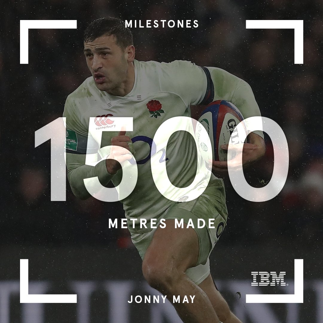 EnglandRugby's tweet photo. An impressive first half from Jonny May, who has now made 1,500 metres in an England shirt ⚡️ #ENGvSAM #IBMTryTracker https://t.co/M2XNmWI8I3