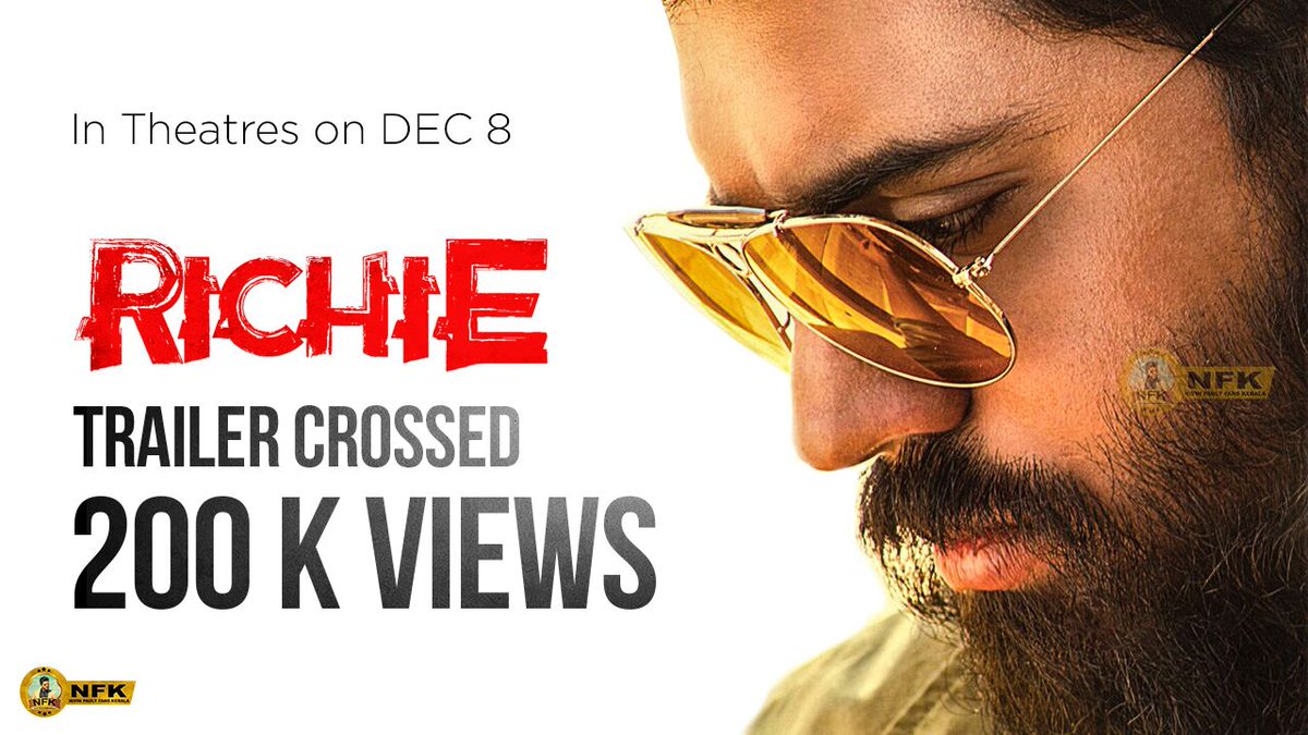 NivinMoviePro's tweet photo. #RichieTrailer crossed 200k views β€π
@Nivinfanskerala
Watch trailer: https://t.co/GSL9B5vwIJ
@prgautham83 Mixed mass and class brilliantly in the trailer.
#SPandikumar Stunning visuals
@AJANEESHB Kickass bgm ,takes trailer to next level.
Then our #Richie
We love you π https://t.co/nF9HA7O6T8