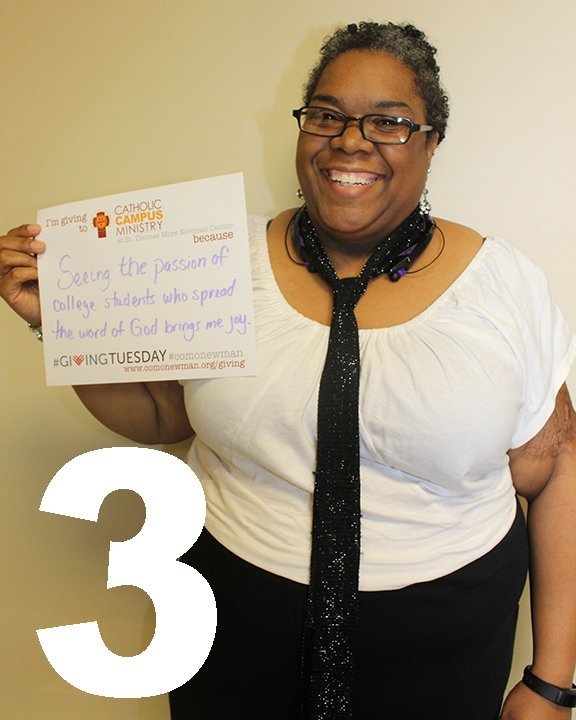 CoMoNewmanCM's tweet photo. Three days until #GivingTuesday! Nothing we do is possible without your support. Will you help us spread the Good News in Columbia? #comonewman https://t.co/HAGNhhtgBm