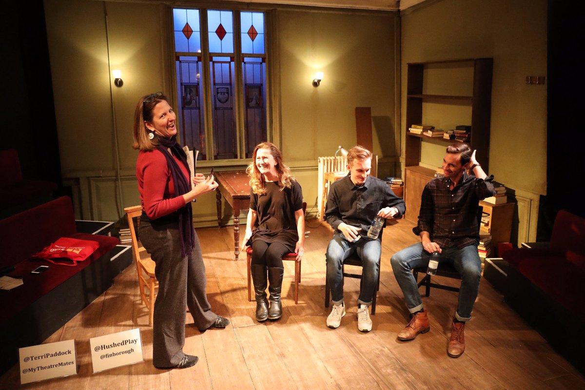 TerriPaddock's tweet photo. #BreakALeg to @HushedPlay cast for the final perf @finborough tonight. I so enjoyed talking to them about this thought-provoking play on faith vs family. #Q&amp;A podcast: https://t.co/1cX4PSIGs8 https://t.co/RWtEl2DSP1