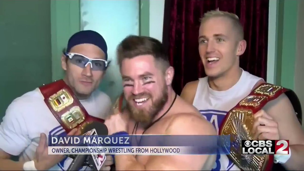 Dylan_Bostic's tweet photo. My team and I holding the GOLD on the news in Palm Springs CA! 

@CoachFlexo @Yes_that_dan 

https://t.co/4bdwbCebhg

@KESQ @LocalTwo @JoeGalliNews @CWFHollywood @CWFHMarquez @OfficialPWI @WrestlingSheet @wrestlezone @Hustler2754 @JQuasto @Lagana @nwa @ryansatin @JustinLaBar https://t.co/9YlxE81zBn