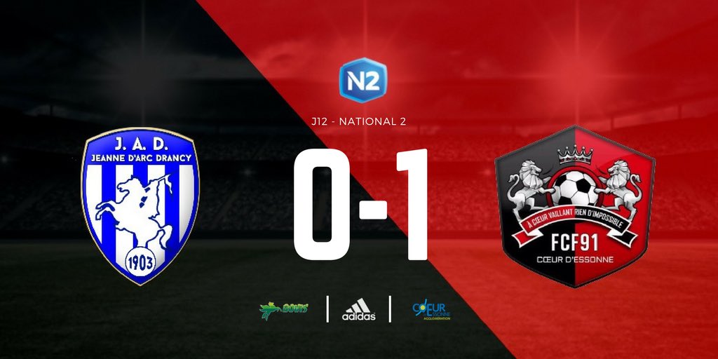 VICTOIRE !!! Grâce à un but de Farid Beziouen et une défense bien en place, le FCF91 s’impose dans le choc face à la <a href="/JA_DrancyOff/">JADrancy</a> 💪🔥