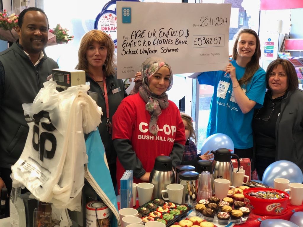 Bush hill park Coop.  Celebrating with Age uk in Enfield.