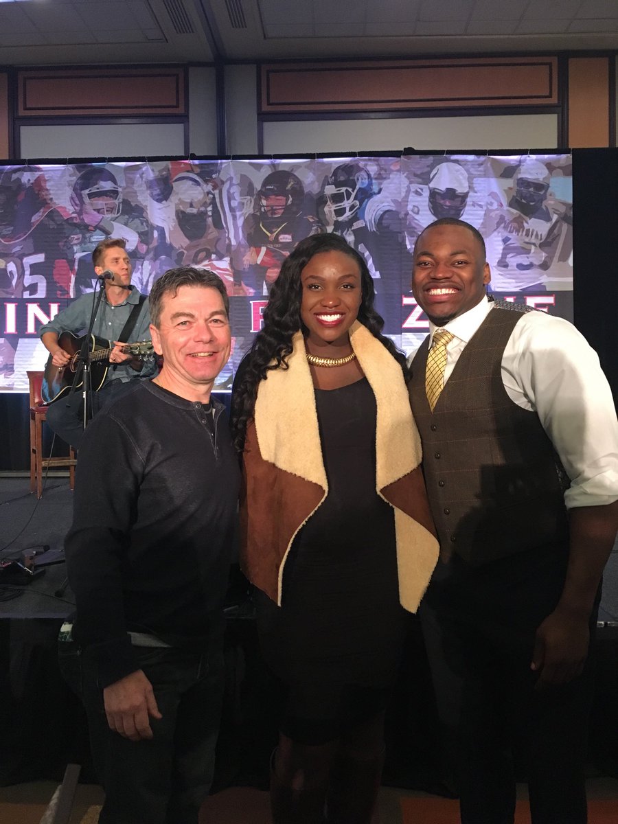 DavidAndersonSK's tweet photo. Well deserved recognition for #HenocMuamba. Awarded the Gord Barwell AIA Award for serving others.  #ridernation https://t.co/tvP8lb7j3C