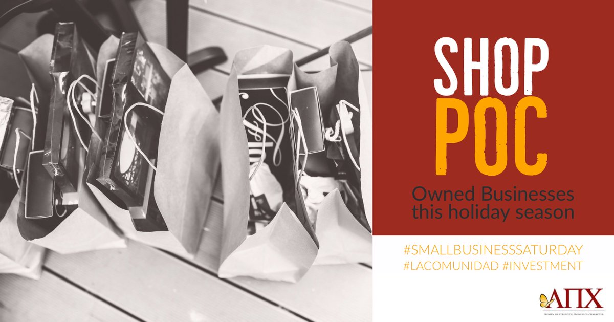 LambdaPiChi's tweet photo. ΛΠΧ is committed to the advancement of all people of color. This includes financial investment. Please consider shopping businesses owned by people of color this holiday season. #lambdapichi #lacomunidad #investment #advancement #shopsmall #shoppoc https://t.co/FK0oZ6JJth