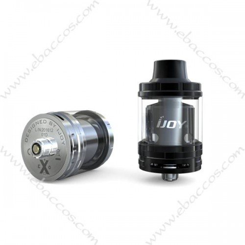 ebaccos.com/index.php?rout… IJOY EXO RTA Tank 26mm Diameter with a Extension Section to Hold 2 6 ML Juice Interchangeable Decks Top Fill System