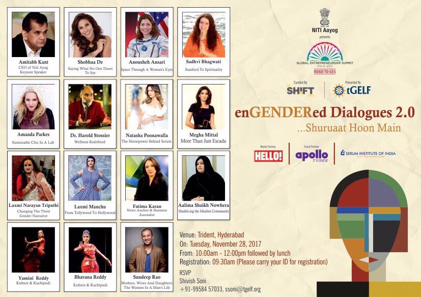 SoniAggarwal's tweet photo. #Hyderabad this #summit is worth registering for immediately ! #enGENDERedDialogues 2017 https://t.co/DwUUmplyL3