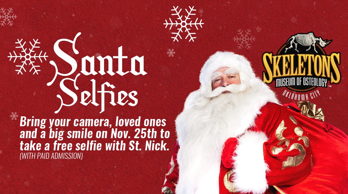 Visit the museum today to take a free (with admission) selfie with Santa!