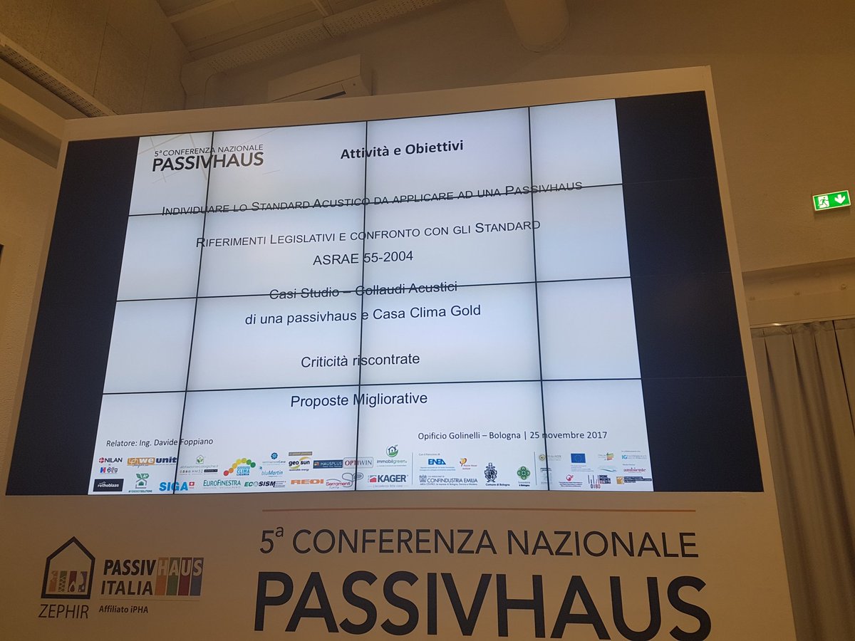 PH_Italia's tweet photo. La qualità acustica delle #passivhaus spiegata da Davide Foppiano, ingegnere edile PHD in acustica 🎵📢🎶 Casa Clima Gold vs Casa #passivhaus #passivsound @davidefoppiano
#iconph #ph17 @Zephir_Passiv https://t.co/WJVI0mWgw2