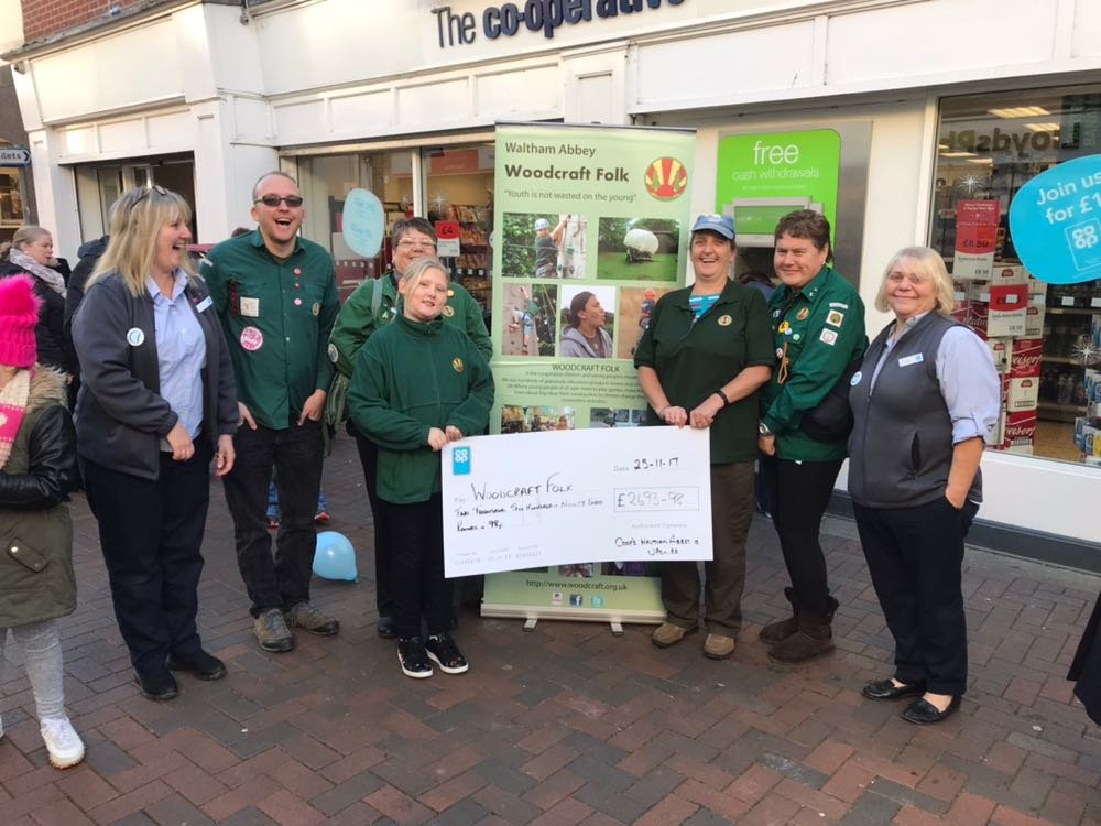 Upshire coop celebrating with the , Woodcraft Folk