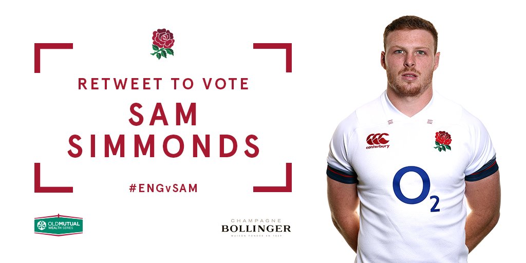 Time to vote for your Champagne <a href="/BollingerUK/">Champagne Bollinger</a> Fans #MOTM 🌹

RT for @SamSimmonds_

#ENGvSAM #OMWSeries