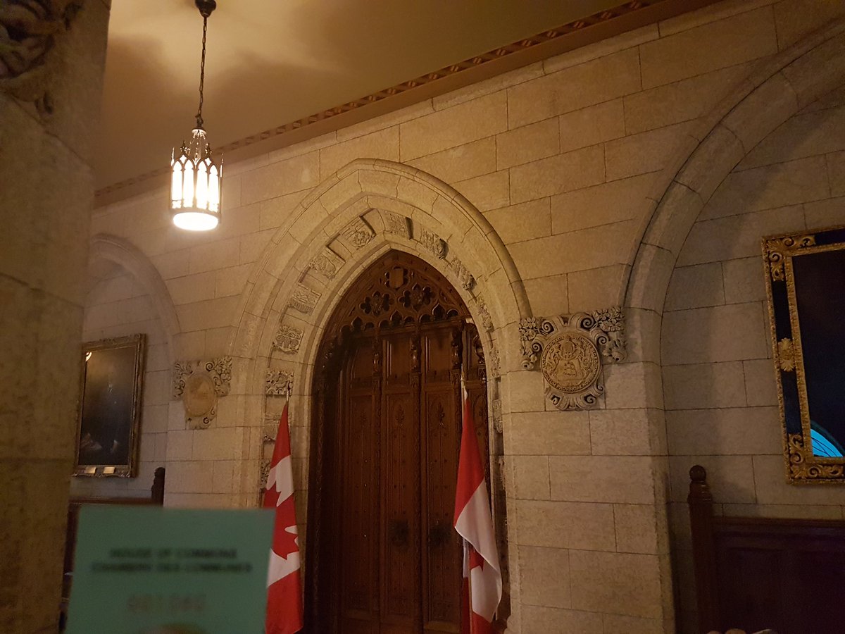 SC_Museum's tweet photo. Today #TweetBison is visiting Parliament Hill. Here he is in a media scrum. (#TweetBison was detained by the parliamentary guards, so today the role of #TweetBison will be played by #TweetHouseOfCommonsSecurityClaimCheck. #FreeTweetBison) https://t.co/wnMgLd1FN3